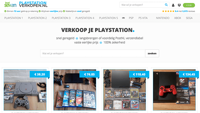 PlaystationVerkopen.nl Screenshot